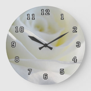 White Rose Wall Clock
