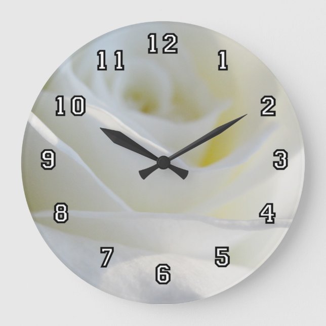 White Rose Wall Clock (Front)