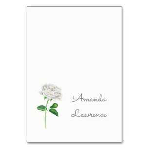 White Rose Watercolor Personalised Place Cards