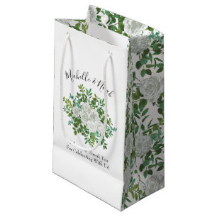 White Rose Wedding Floral Classic Small Gift Bag