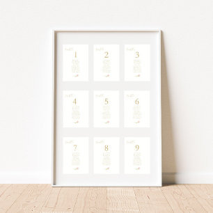 White Rose Wedding Guestlist Table Number