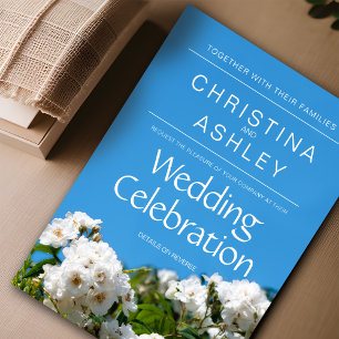 White rose wedding invitation