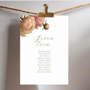 White   Rose Wedding Table Number Seating Card