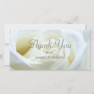 White Rose Wedding Thank You Card