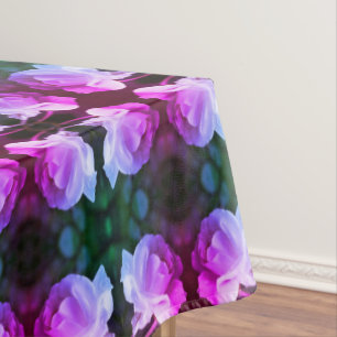 White Rose With Raindrops Abstract Tinted  Tablecloth