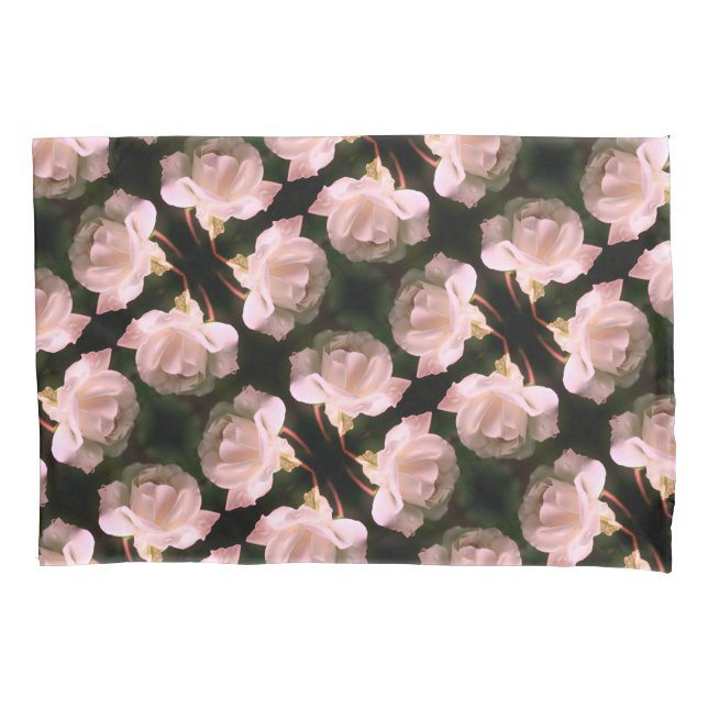 White Rose With Raindrops Floral Art Pillowcase (Front)