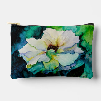 White Rose Zipper Pouch
