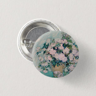 White Roses-1890-Vincent van Gogh 3 Cm Round Badge