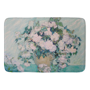 White Roses-1890-Vincent van Gogh Bath Mat