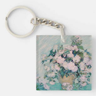 White Roses-1890-Vincent van Gogh  Key Ring