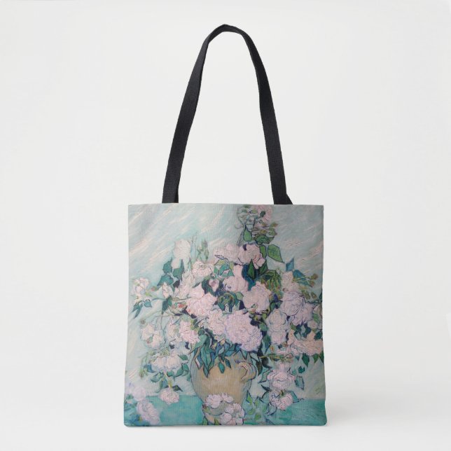White Roses-1890-Vincent van Gogh   Tote Bag (Front)