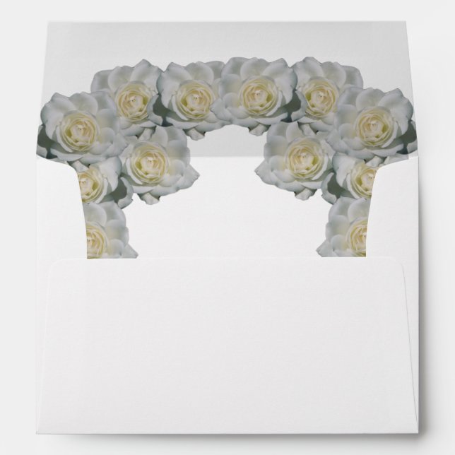 White Roses 5x7 Wedding Invitation  Envelope (Back (Bottom))