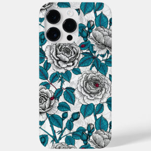 White roses and ladybugs Case-Mate iPhone 14 pro max case