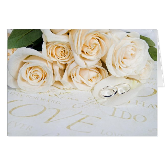 white roses and wedding rings (Front Horizontal)