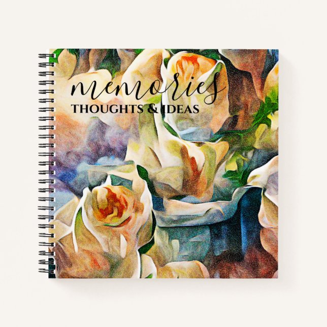 White Roses Aquarela Notebook (Front)