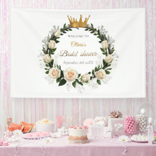 White Roses & Baby’s Breath Banner