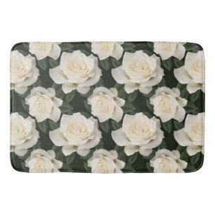 White Roses Bath Mat