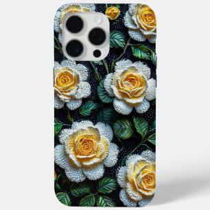 White roses iPhone 15 pro max case