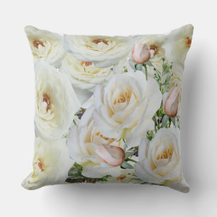 white roses cushion