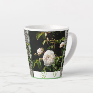 White Roses Design Latte Mug