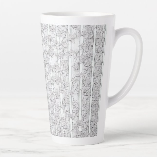 White Roses E Latte Mug (Right)