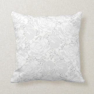 White Roses Elegant Decorative Cushion