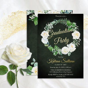 White Roses   Eucalyptus Greenery Graduation Party