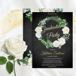 White Roses   Eucalyptus Greenery Graduation Party
