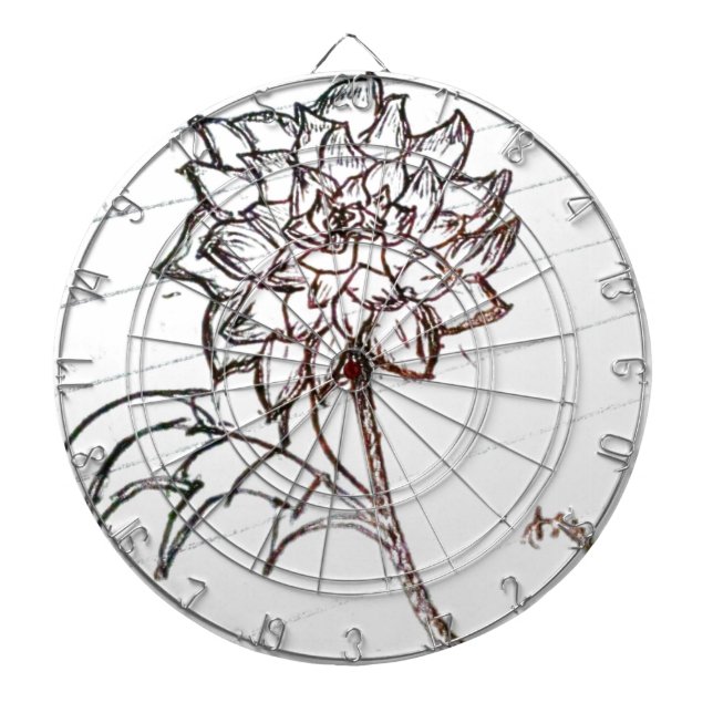 white roses flower dartboard (Front)
