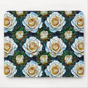 White roses flowers mouse pad