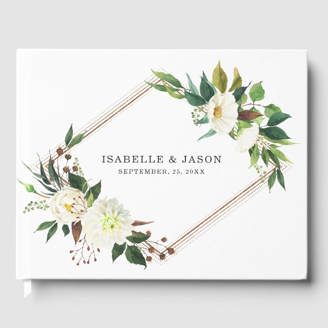 White Roses Frame  Guest Book (Front)