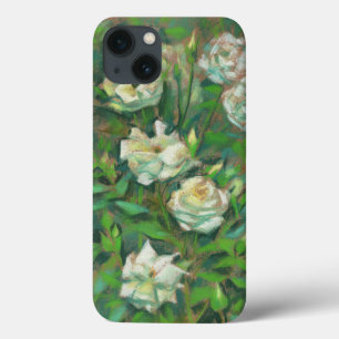 "White roses, green leaves", beautiful flowers iPhone 13 Case