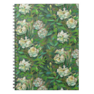 "White roses, green leaves", beautiful flowers Notebook