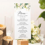 White Roses Greenery Gold Floral Wedding Menu<br><div class="desc">White Roses Greenery Gold Floral Wedding Menu. 
(1) For further customisation,  please click the "customise further" link and use our design tool to modify this template. 
(2) If you need help or matching items,  please contact me.</div>