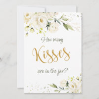 White Roses Greenery Guess How Many Kisses in Jar