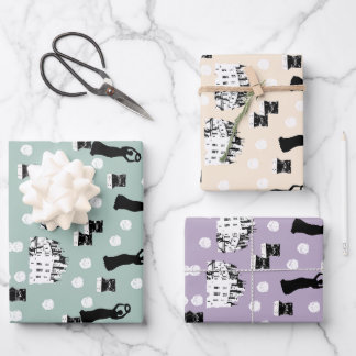 White Roses Heritage Revival Cream Green and Lilac Wrapping Paper Sheet