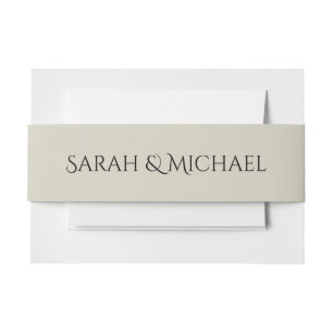 White Roses Invitation Belly Band