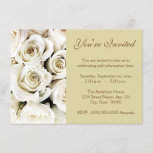 White Roses Invitations