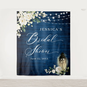 White Roses Lantern Wood Bridal Shower Backdrop Tapestry