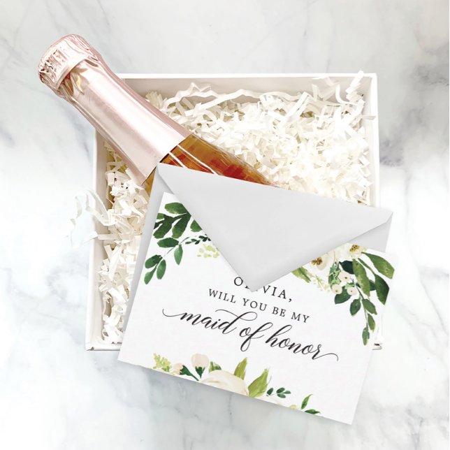 White Roses Maid of Honour Proposal Card (Creator Uploaded)