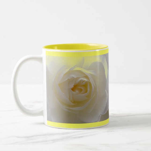 White Roses Mug Coffee Cup Beautiful Rose Decor (Left)