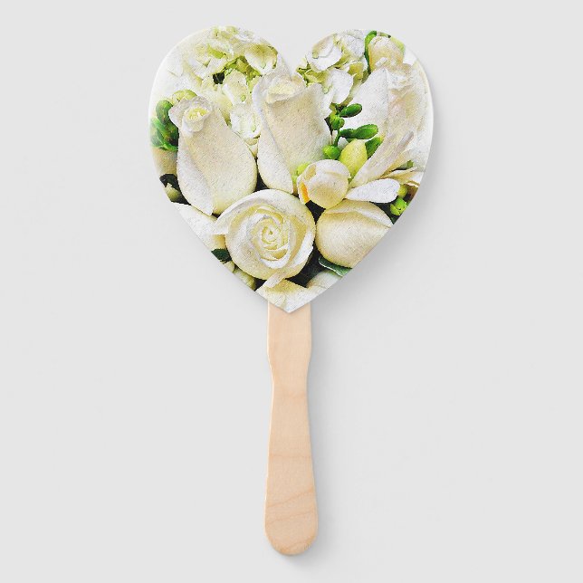 White-Roses-Of-Love_ Hand Fan (Front)