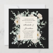 White Roses on Black Bible Verse Christian Wedding