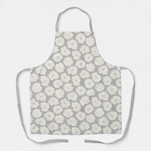 White Roses on Light Gray - seamless pattern. Apron