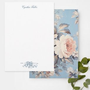 White Roses on Rustic Blue Background Card