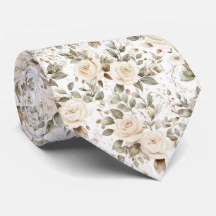 White Roses on White Tie