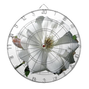White Roses Party Shower Wedding Blossoms Destiny Dartboard