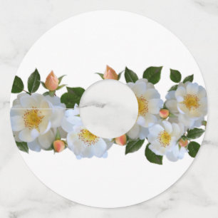 White roses Personalised  Wine Glass Tag