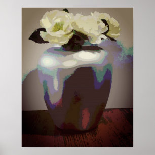 White roses poster