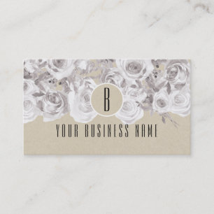 White Roses Rustic Kraft Customer Loyalty Card
